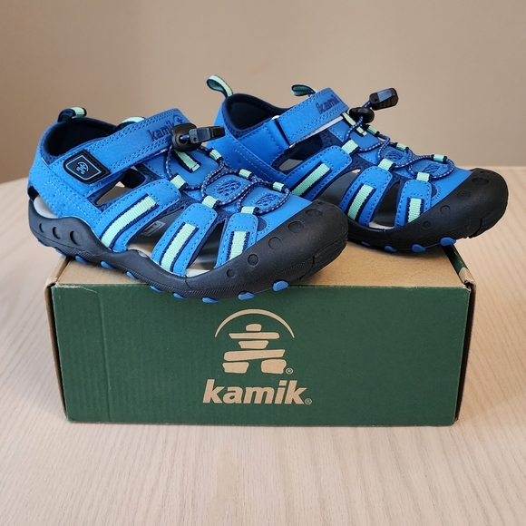 Kamik boy's sandal boy's size 1 blue green - Picture 1 of 6